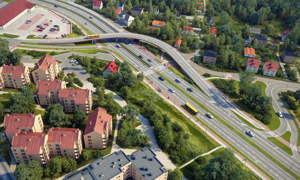 Wizualizacja wiaduktu w Kielcach